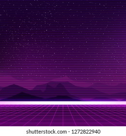 Abstract retro 80's sci-fi background