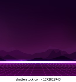 Abstract retro 80's sci-fi background