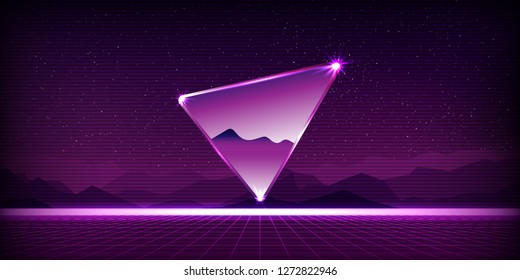 Abstract retro 80's sci-fi background