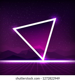 Abstract retro 80's sci-fi background