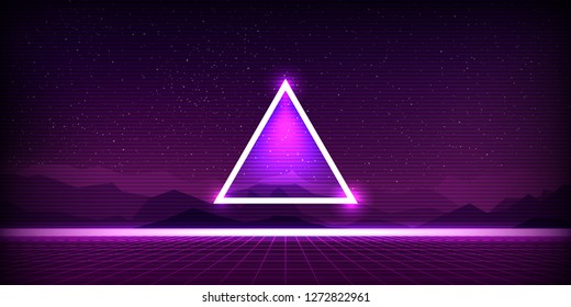 Abstract retro 80's sci-fi background