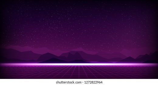 Abstract retro 80's sci-fi background