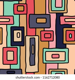 Abstract retro aboriginal vector seamless pattern for wrapping, craft, textile, fabric
