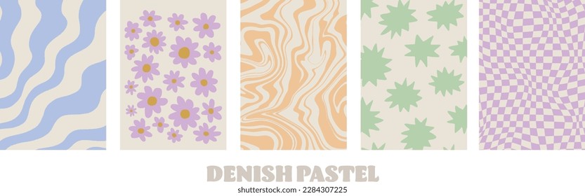 Abstract retro aesthetic backgrounds, danish pastel