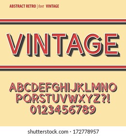 Abstract Retro Alphabet and Digit Vector