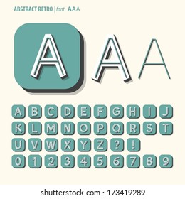 Abstract Retro Alphabet and Digit Vector