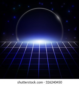 Abstract Retro Background. 80s Sci-Fi vector design.