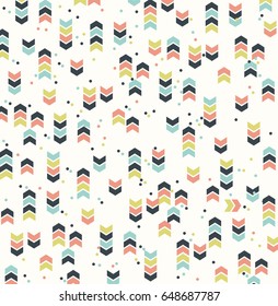 Abstract retro background with arrows. Vintage  motion and geometric print.
