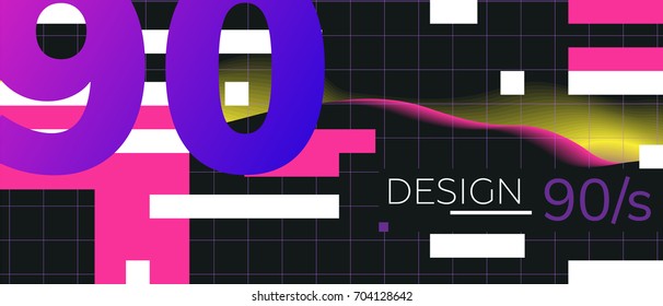 Abstract retro background back to 90s. Vector illustration Gradient Glitch Pattern Design Elements for flyers, leaflets, T-shirts, party etc