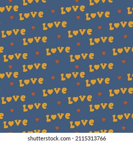 Abstract retro background with cartoon inscriptions. A pattern in retro character doodle style. Vector substrate for textiles. Vector illustration