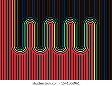abstract retro background with color waves