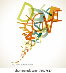 Abstract retro background with colorful letters