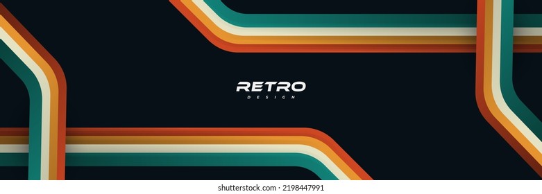 Abstract Retro Background with Colorful Lines. 1970's Background Design