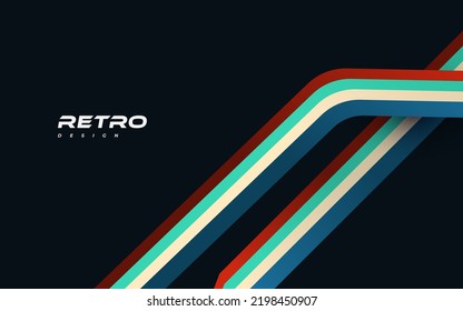 Abstract Retro Background with Colorful Lines. 1970's Background Design