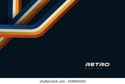 Abstract Retro Background with Colorful Lines. 1970's Background Design