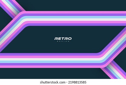 Abstract Retro Background with Colorful Lines. 1970's Background Design
