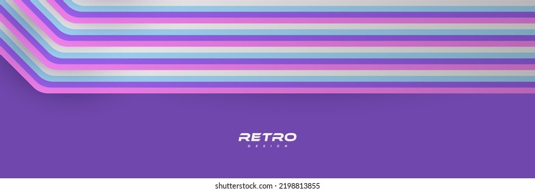 Abstract Retro Background with Colorful Lines. 1970's Background Design