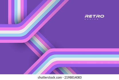 Abstract Retro Background with Colorful Lines. 1970's Background Design
