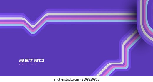 Abstract Retro Background with Colorful Lines. 1970's Background Design