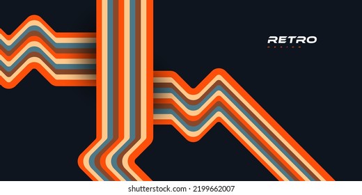 Resumen de fondo retro con líneas coloridas. Diseño de fondo de los años 1970