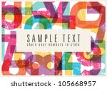Abstract retro background with colorful numbers