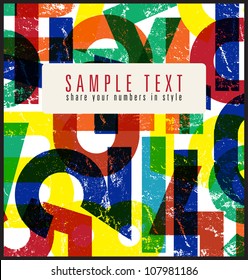 Abstract retro background with colorful numbers