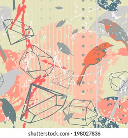 Abstract retro background with crystals.