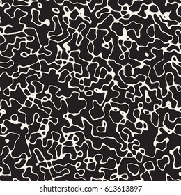 Abstract Retro Background Design. Vector Seamless Black And White Pattern.