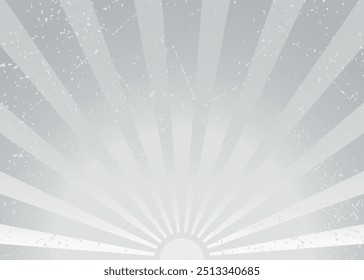 Abstract retro background. Gray and White Sunbeam. Sunburst Background.