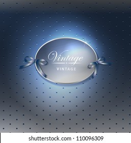 Abstract retro background for greeting card, with dots and retro label and bow for design. Design template, card can be used banners, invitation, congratulation or website layout vector