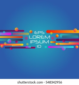 Abstract retro background with horizontal multicolored geometric shapes like space. Vector illustration.