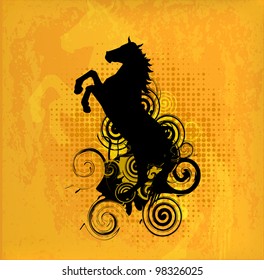 Abstract Retro Background with Horse