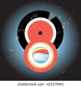 Abstract retro background with interesting round elements