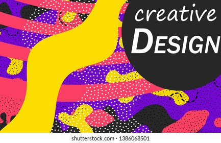 Abstract retro background. Memphis. 90s pattern. Geometric shapes background. Vector Illustration. Hipster style 80s-90s.