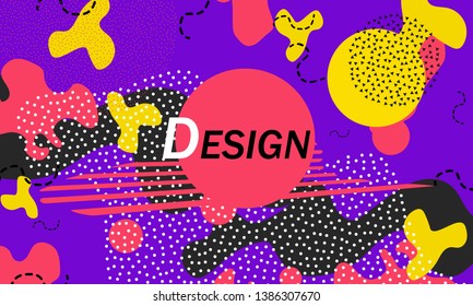 Abstract retro background. Memphis. 90s pattern. Geometric shapes background. Vector Illustration. Hipster style 80s-90s.