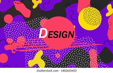 Abstract retro background. Memphis. 90s pattern. Geometric shapes background. Vector Illustration. Hipster style 80s-90s.