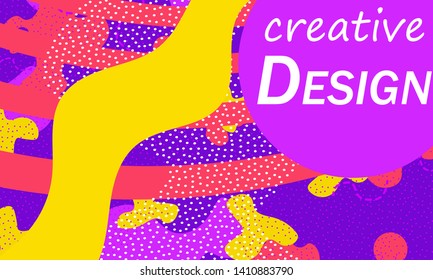 Abstract retro background. Memphis. 90s pattern. Geometric shapes background. Vector Illustration. Hipster style 80s-90s.