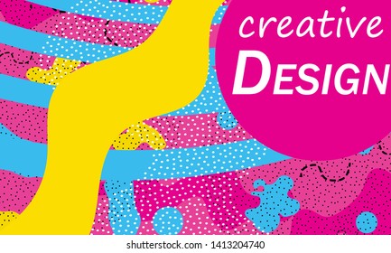 Abstract retro background. Memphis. 90s pattern. Geometric shapes background. Vector Illustration. Hipster style 80s-90s.