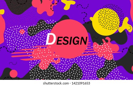 Abstract retro background. Memphis. 90s pattern. Geometric shapes background. Vector Illustration. Hipster style 80s-90s.