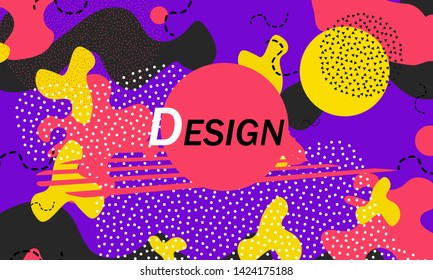 Abstract retro background. Memphis. 90s pattern. Geometric shapes background. Vector Illustration. Hipster style 80s-90s.