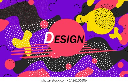 Abstract retro background. Memphis. 90s pattern. Geometric shapes background. Vector Illustration. Hipster style 80s-90s.