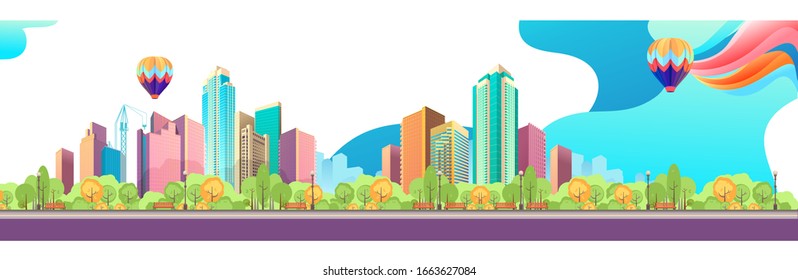 Abstract retro background, mountain night landscape, computer game, neon portal hologram of a magic door to another dimension, vector horizontal banner