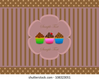 Abstract retro background with muffin