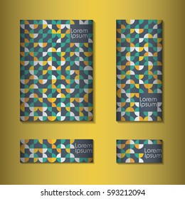 Abstract retro background with multicolored geometric circles  shape. Vector illustration.