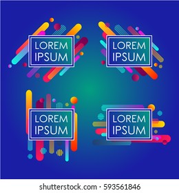 Abstract retro background with multicolored geometric shapes like space. Vector illustration.