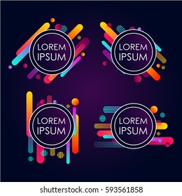 Abstract retro background with multicolored geometric shapes like space. Vector illustration.