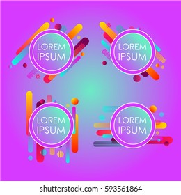 Abstract retro background with multicolored geometric shapes like space. Vector illustration.