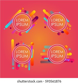 Abstract retro background with multicolored geometric shapes like space. Vector illustration.