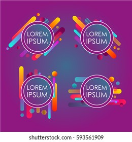 Abstract retro background with multicolored geometric shapes like space. Vector illustration.