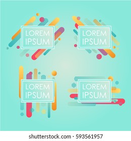 Abstract retro background with multicolored geometric shapes like space. Vector illustration.
